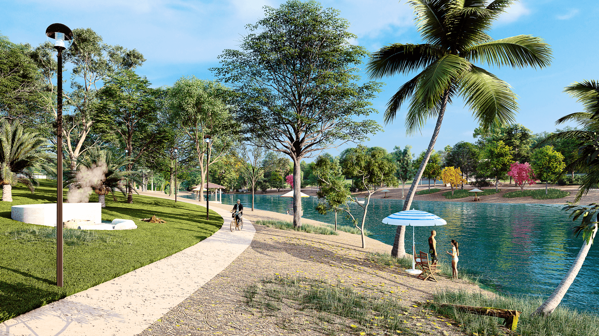 Pista de caminhada e de ciclismo