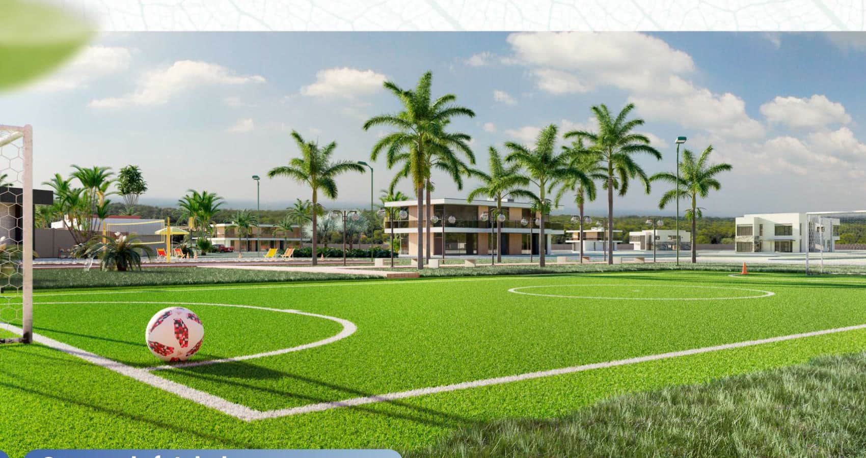Campo de futebol gramado, perspectiva