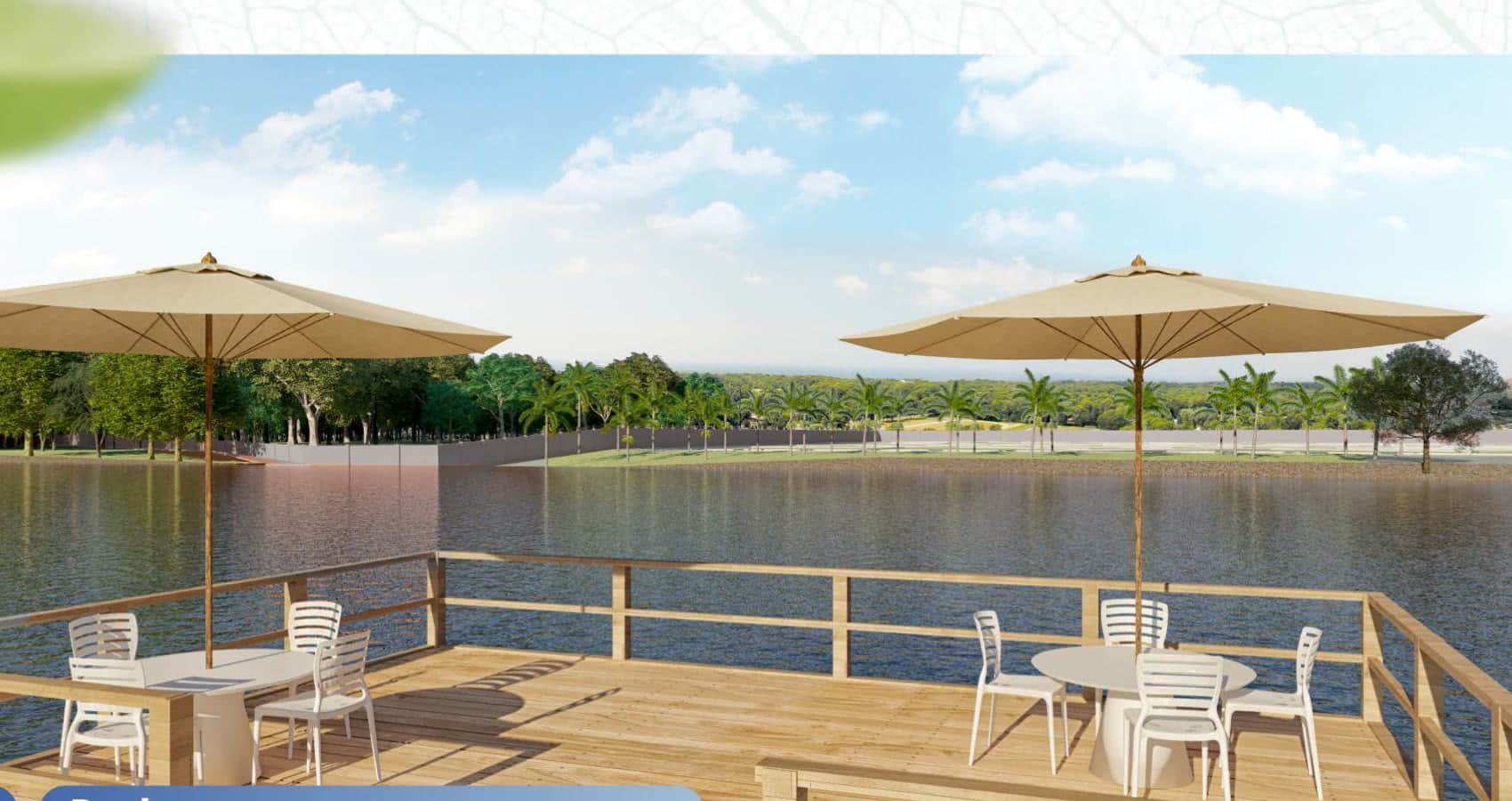 Deck no lago, perspectiva