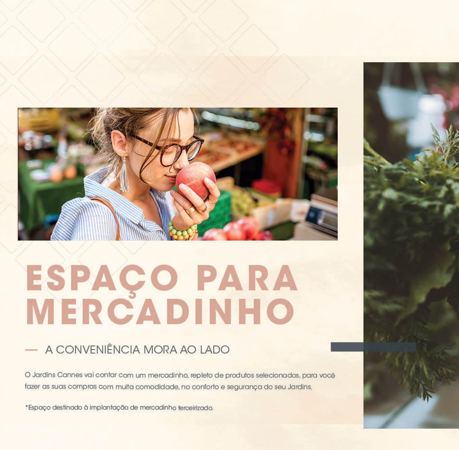 Espaço para mercadinho, perspectiva ilustrativa