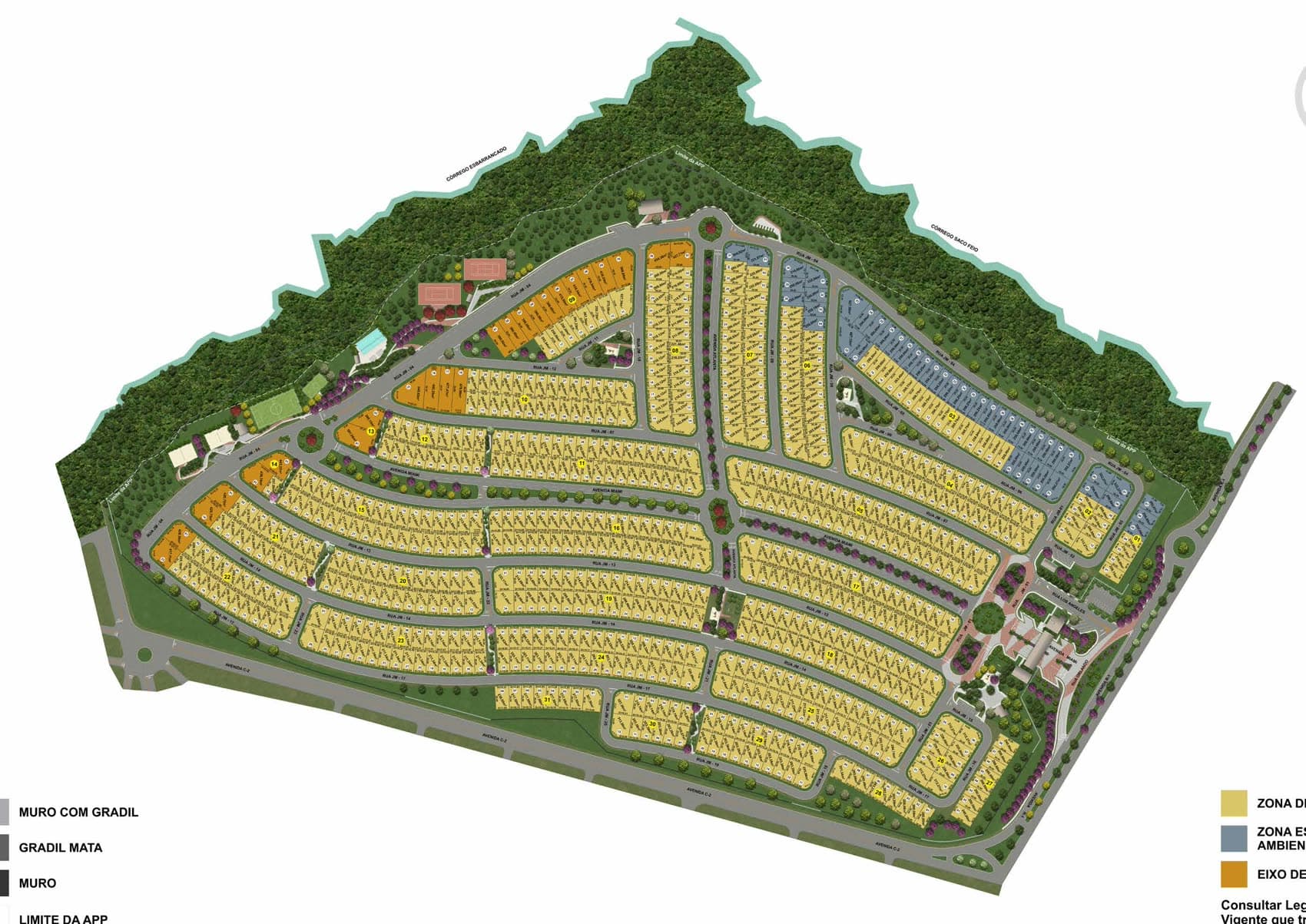 Mapa de implantação — Jardins Miami