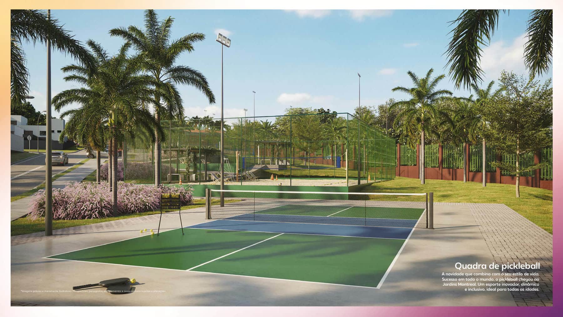 Quadra de pickleball do condomínio