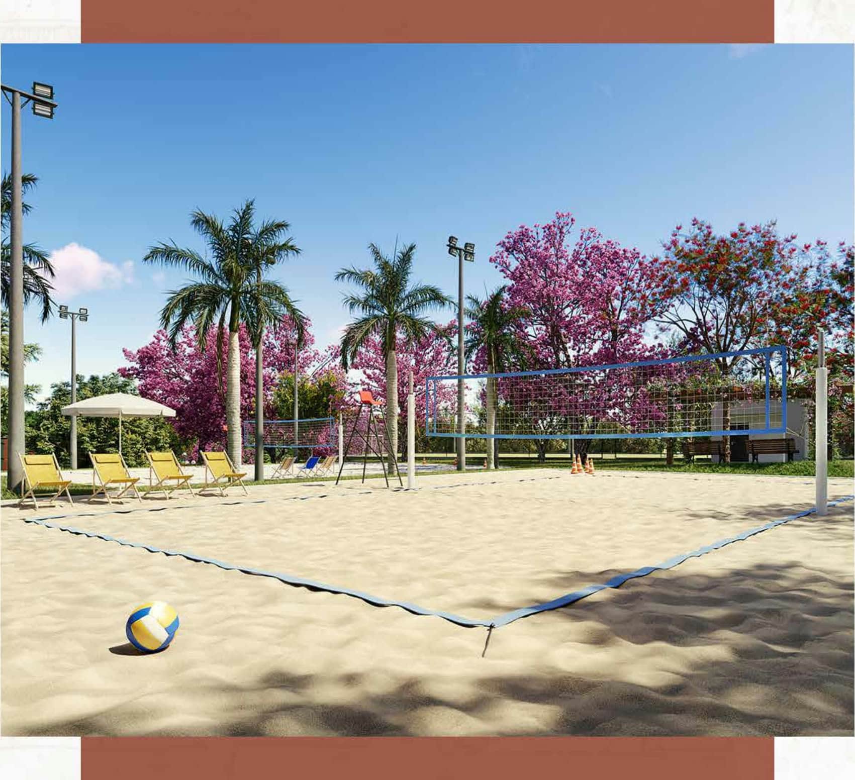 Quadra de areia e beach tennis do condomínio